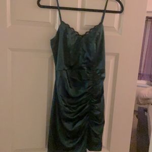 Brand new green satin dress